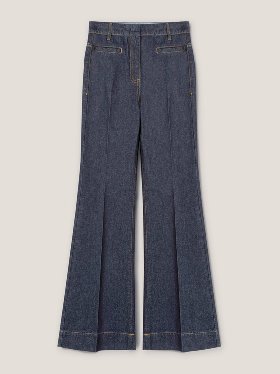 Flare-Jeans mit hohem Bund