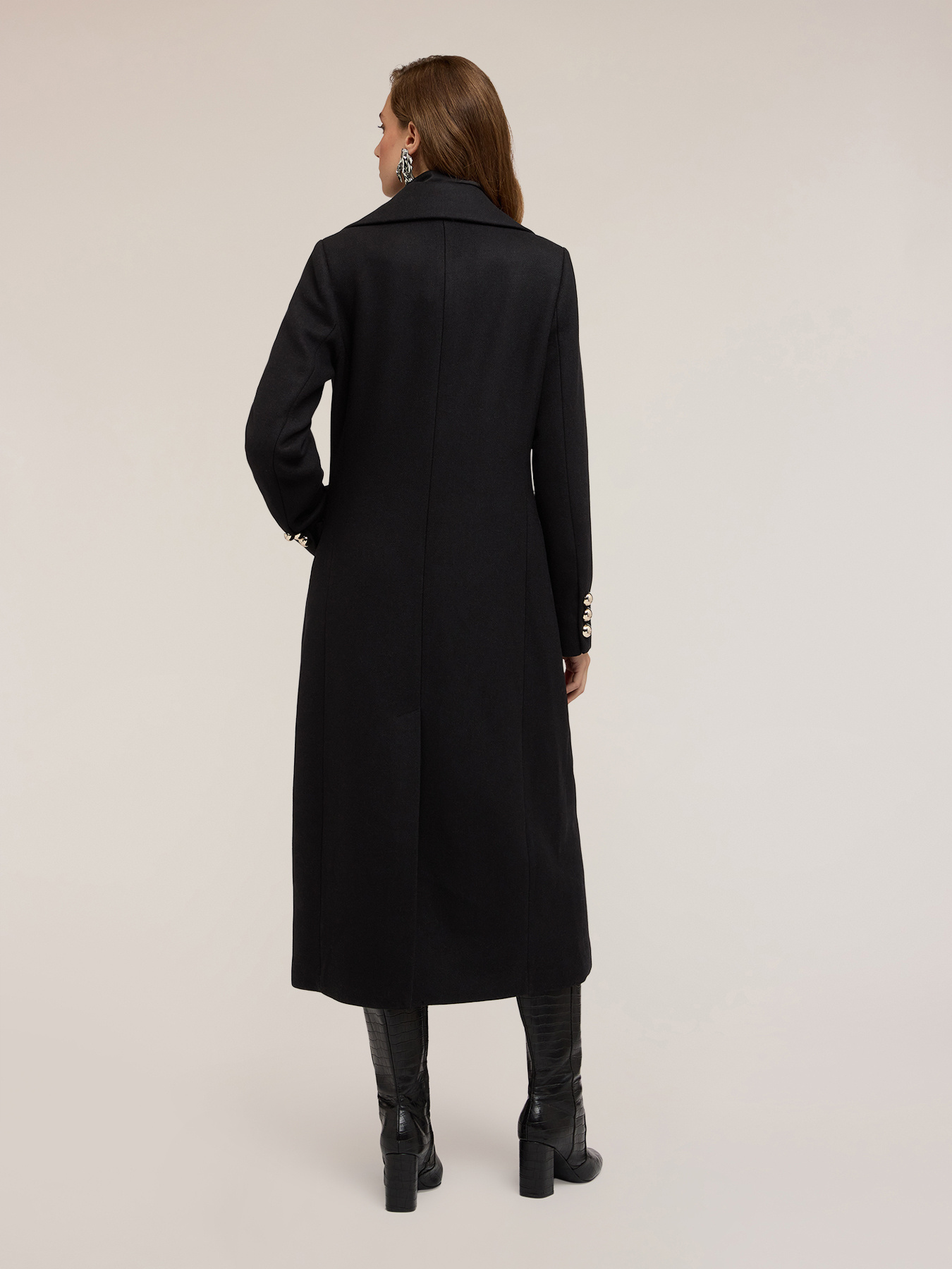 Manteau croisé en drap de laine mélangée image number 1