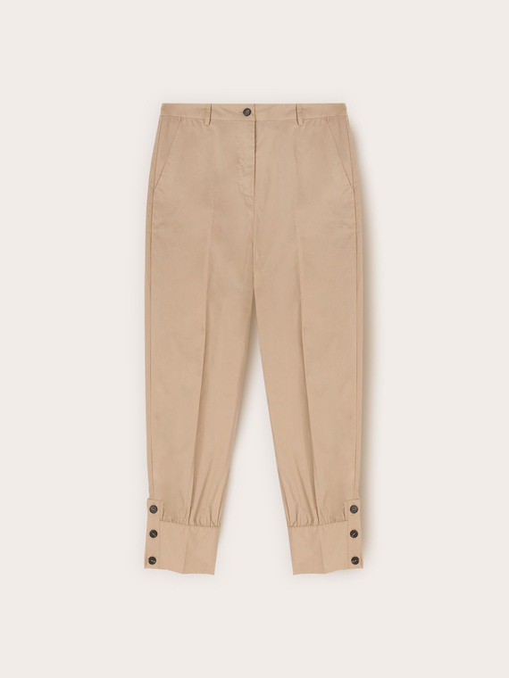 Pantalon avec poignet en popeline