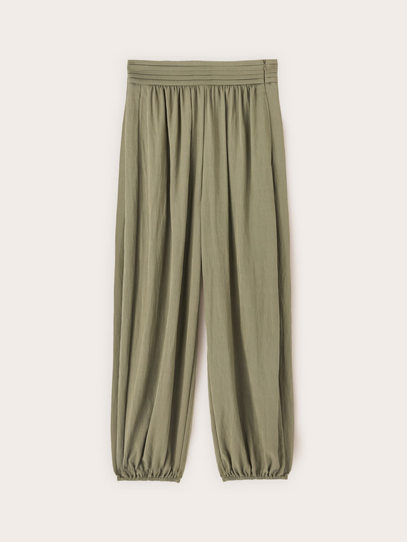 Draped twill trousers