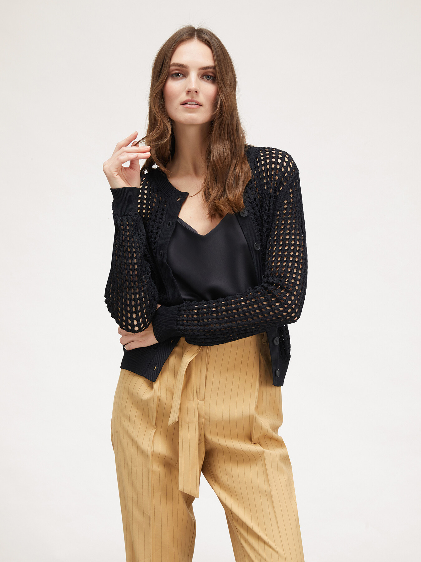 Cardigan corto traforato image number 0