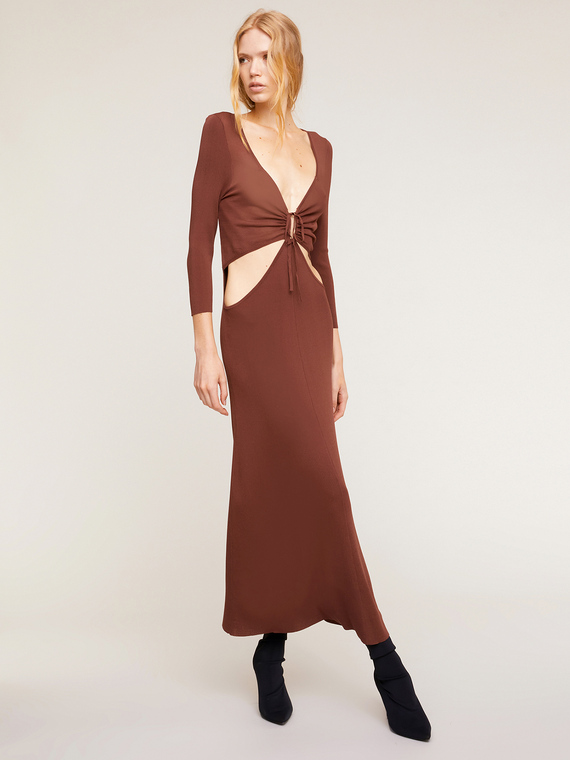 Rippenkleid mit Cut-out-Motiv