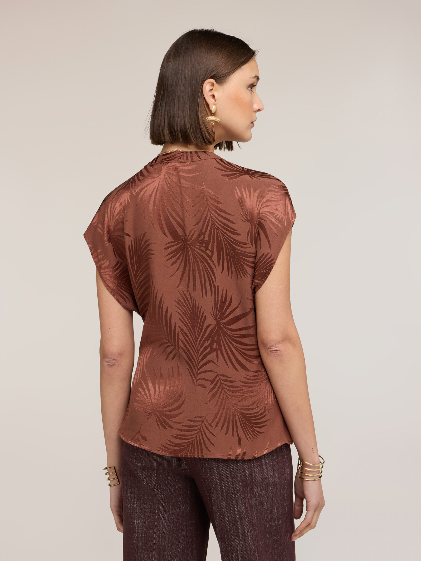 Bluză kimono din satin jacquard image number 1