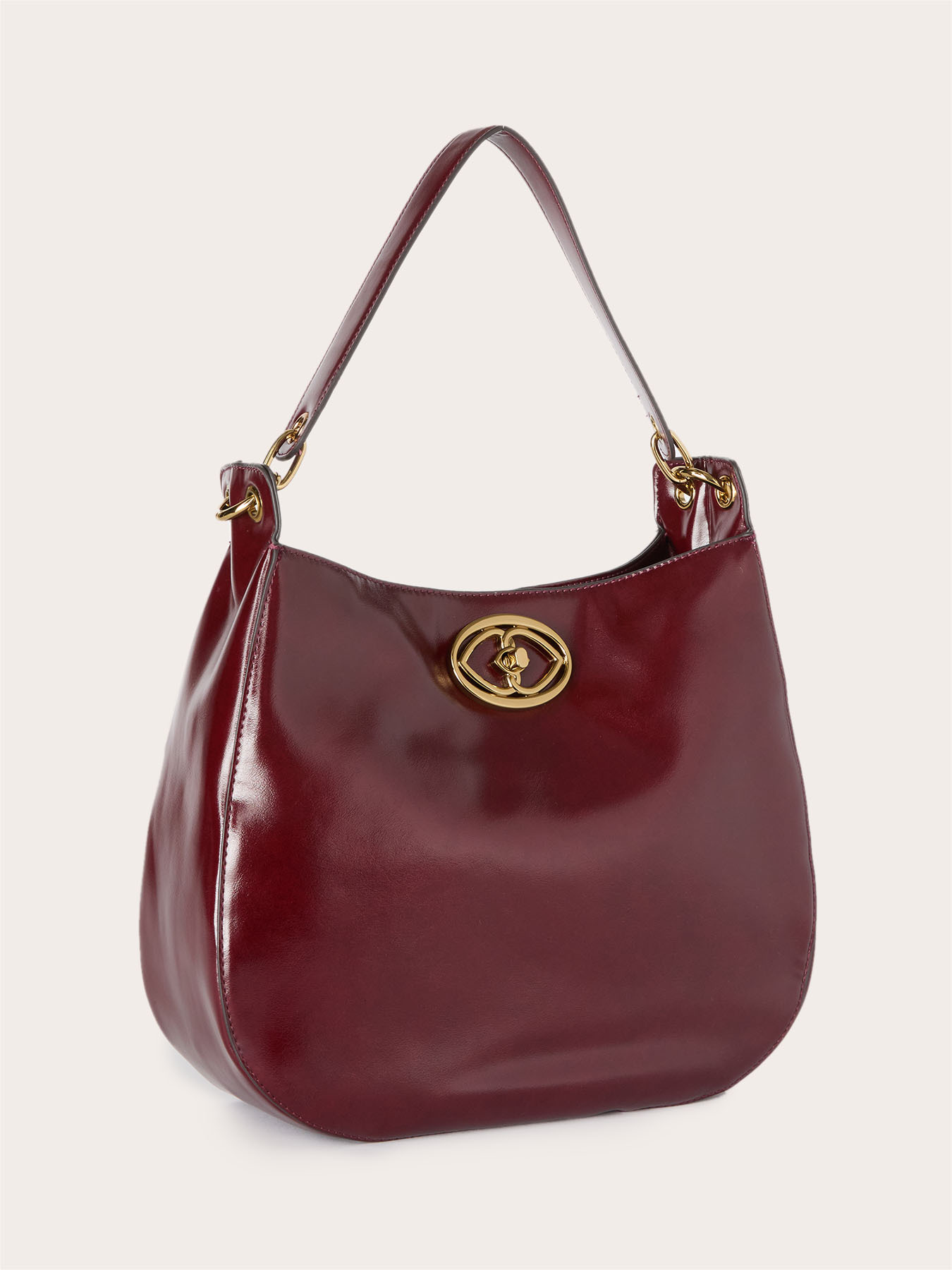 Hobo-Tasche aus gl&auml;nzendem beschichtetem Stoff image number 2