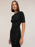Ribbed knit sheath dress with button detailing image number 3