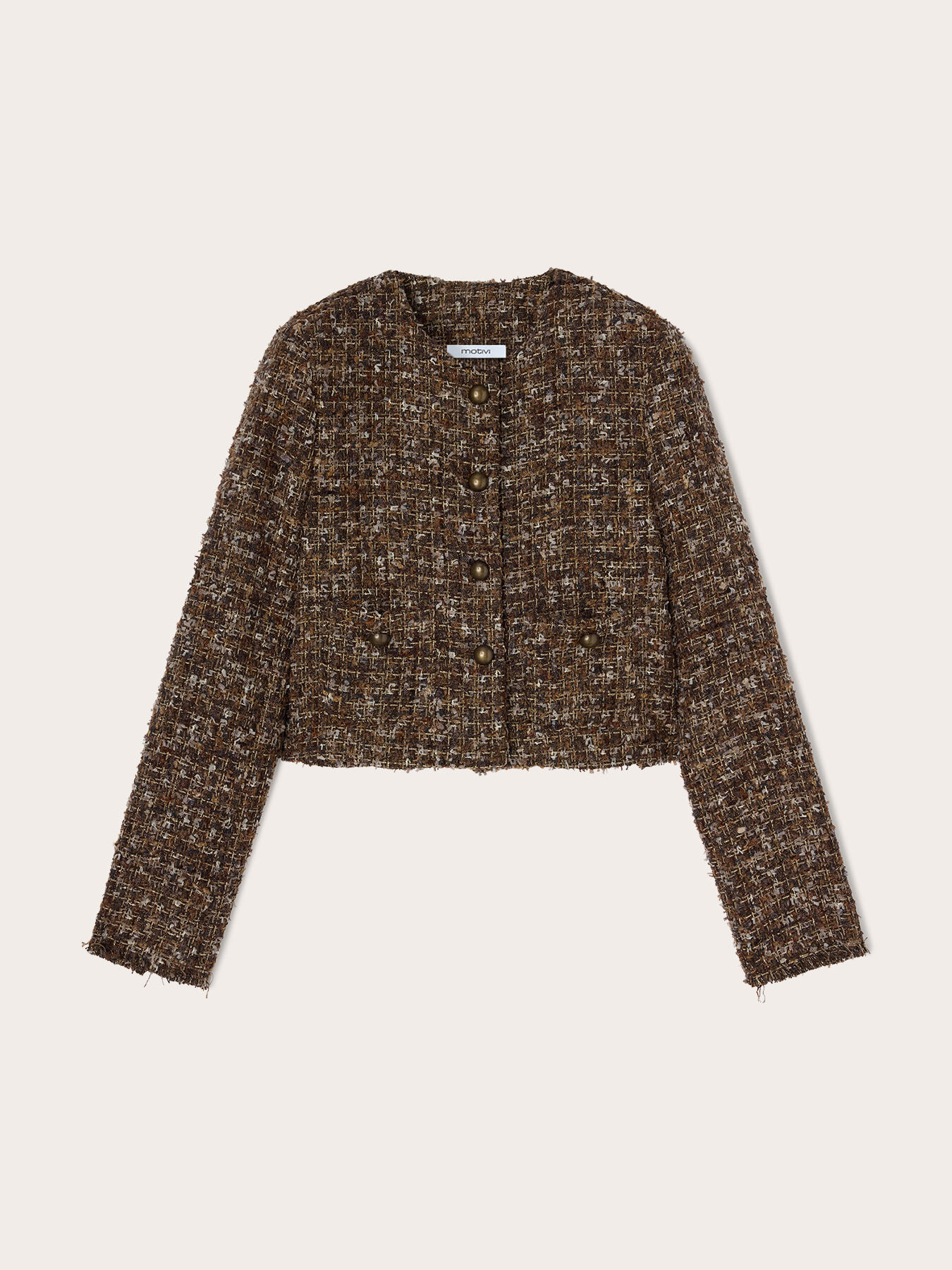 Tweed jacket with metal buttons image number 4