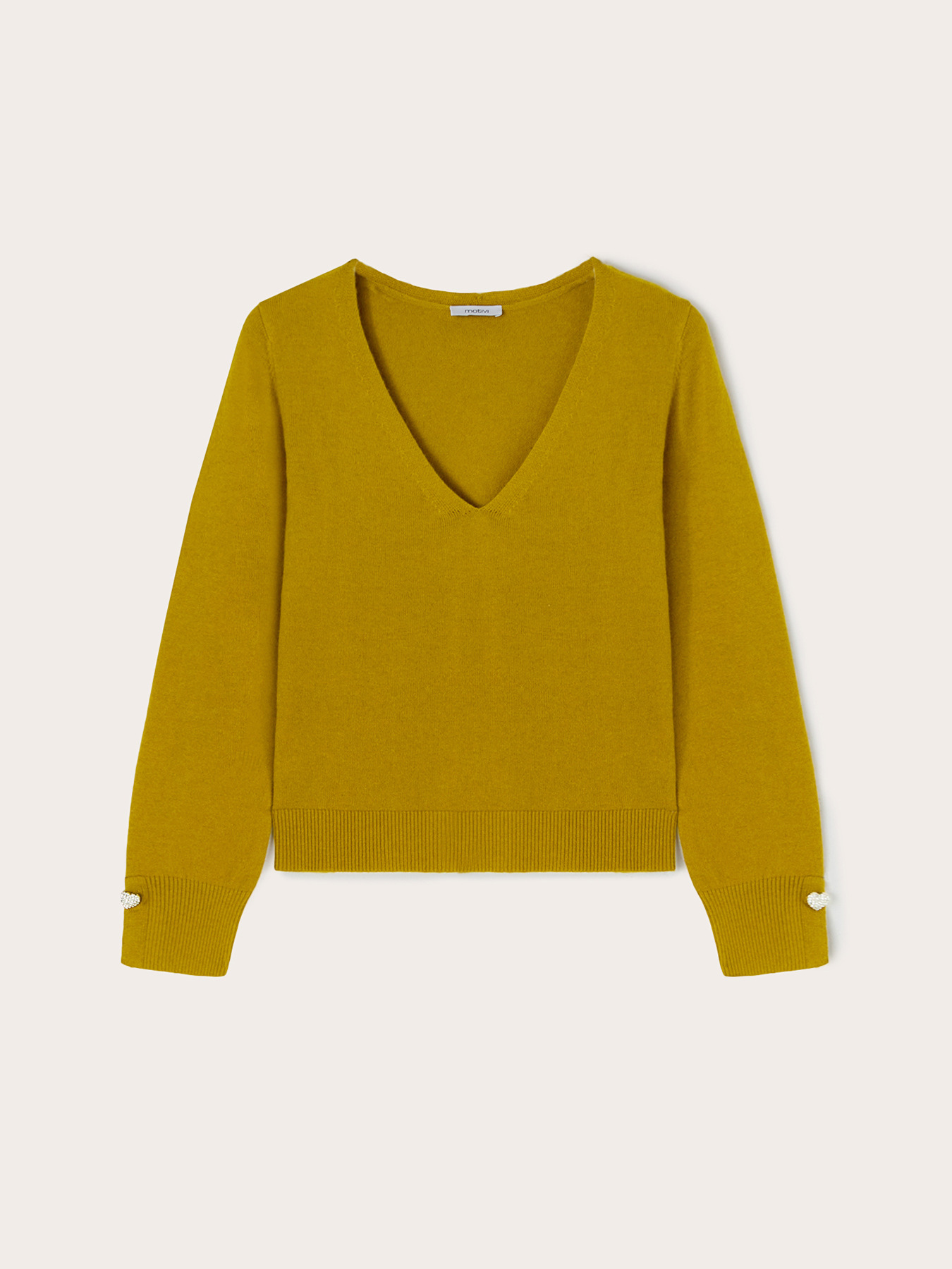 Pull avec bouton bijou sur les poignets image number 4