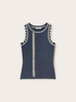 Sleeveless sweater with decorative stitching image number 4