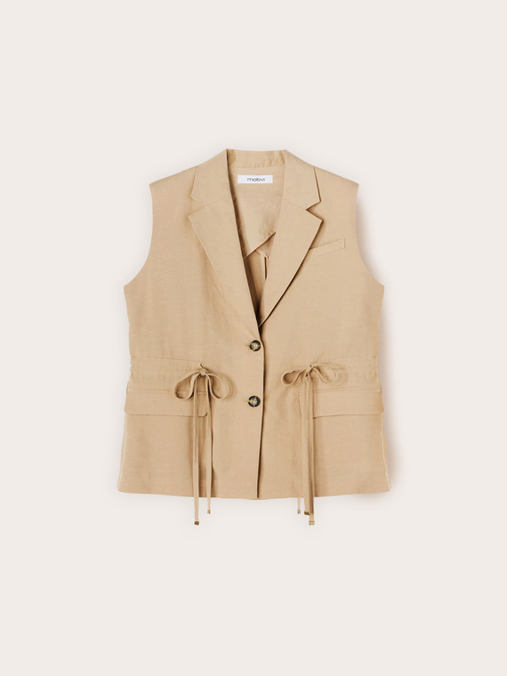 Drawstring vest in lyocell blend