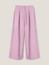 Pantalon large en toile de coton et lin image number 4