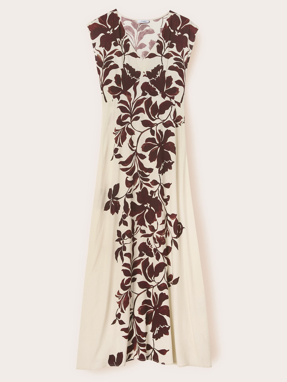 Robe longue en viscose avec imprim&eacute;