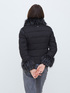 Dual fabric down jacket with faux fur trims image number 2