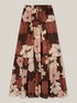 Jupe longue à volants en coton à motif à fleurs image number 3