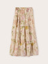 Falda larga con volantes y estampado de flores image number 4