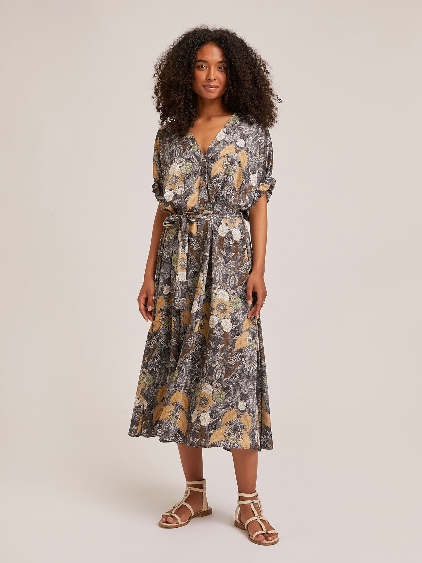 Vestito midi fantasia floreale image number 0