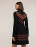 Short knit dress with chevron pattern image number 1