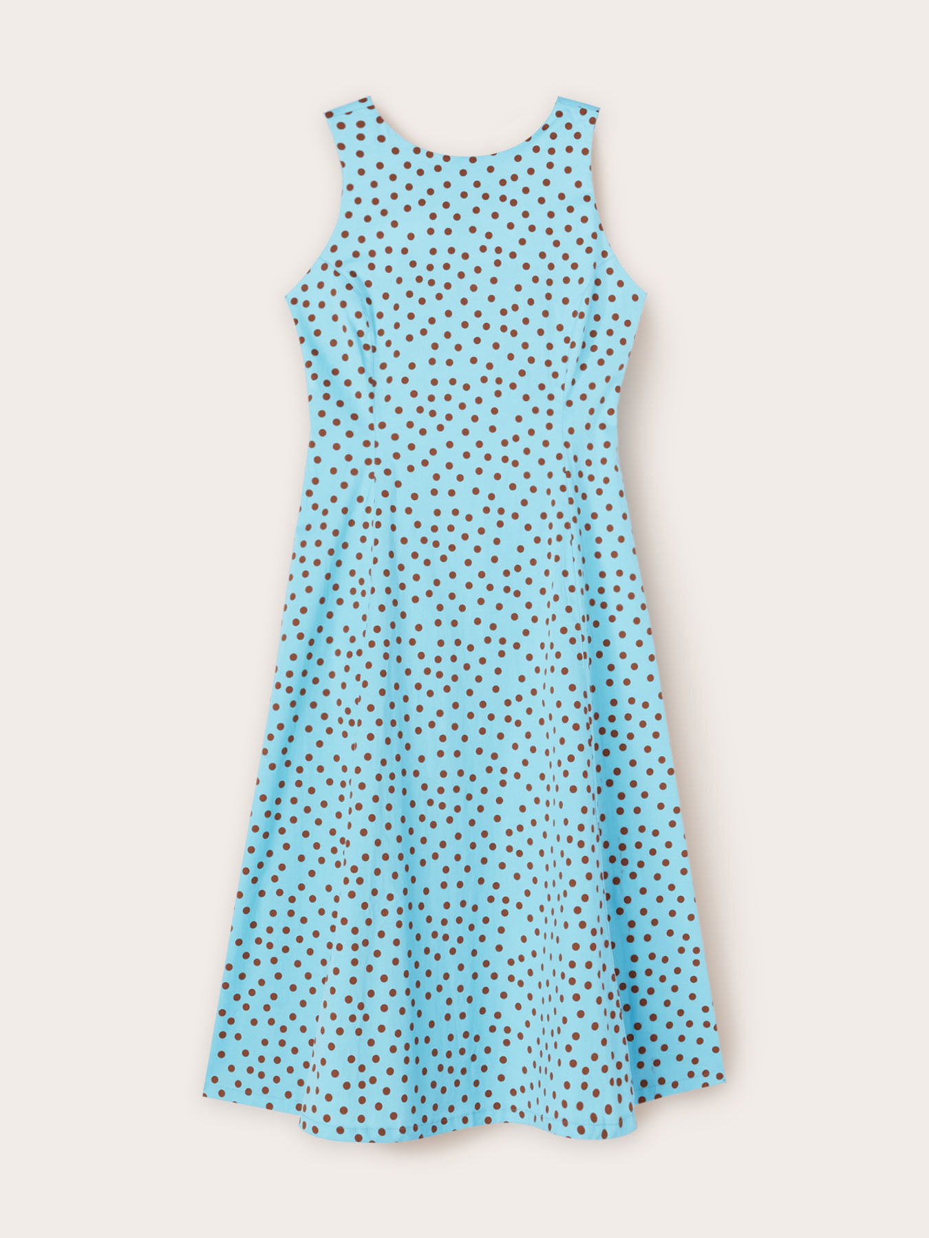Polka dot pattern flared dress image number 4