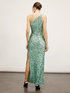 Long one-shoulder full sequin dress image number 1