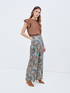 Pantaloni palazzo fantasia cashmere image number 0