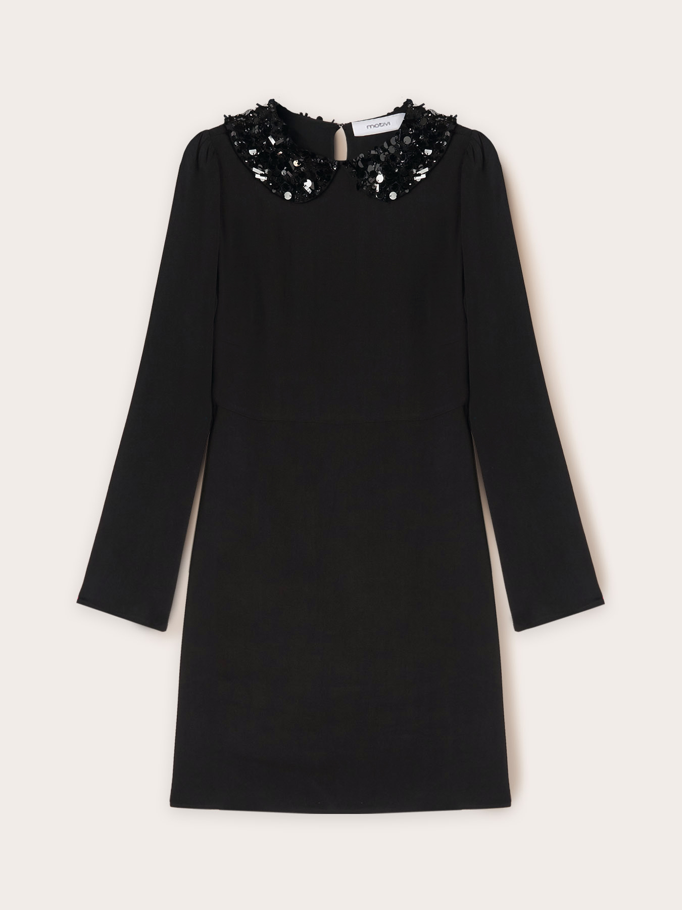 Short dress with embroidered collar image number 4