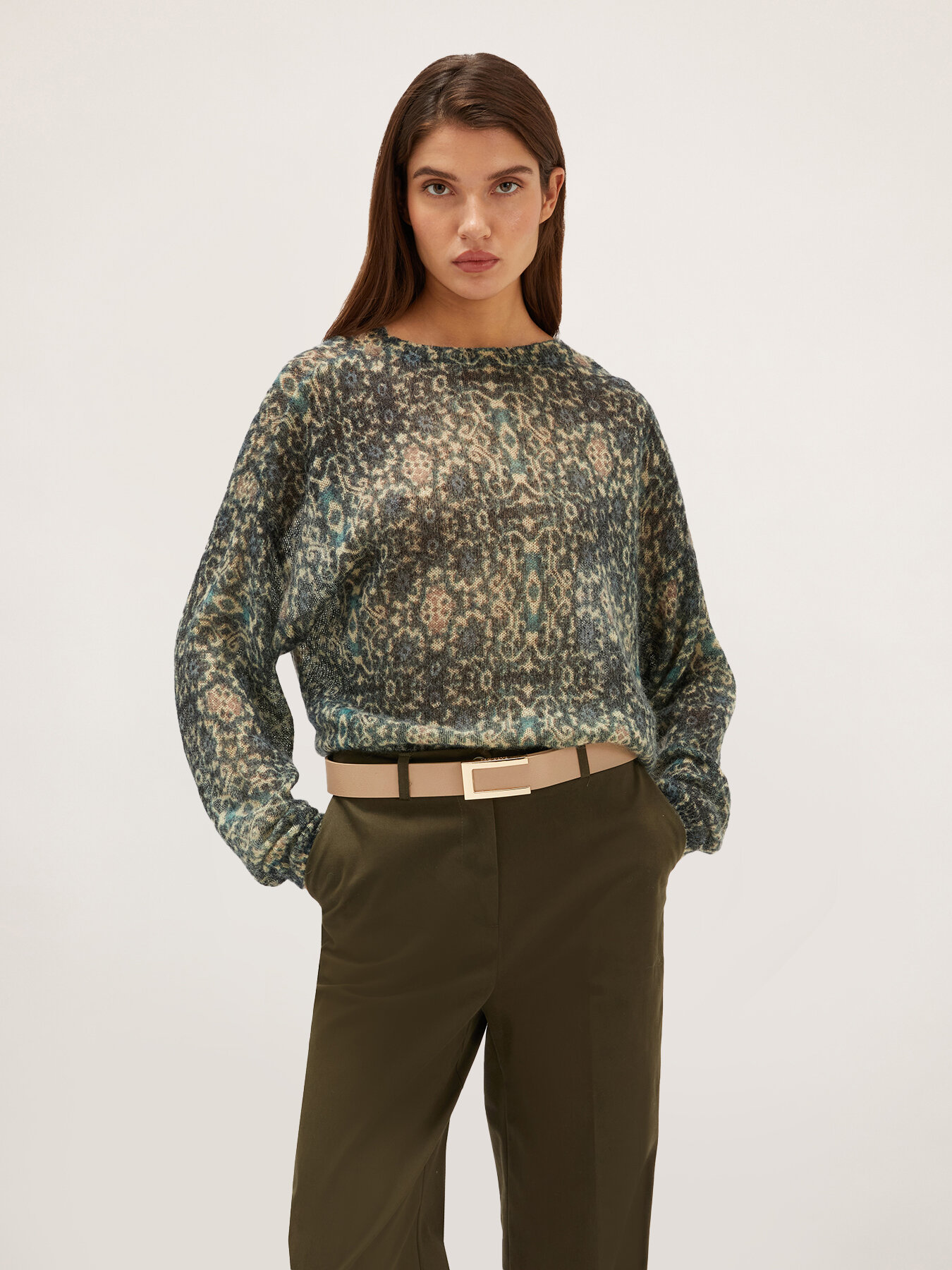 Jersey en mezcla de alpaca estampado image number 2