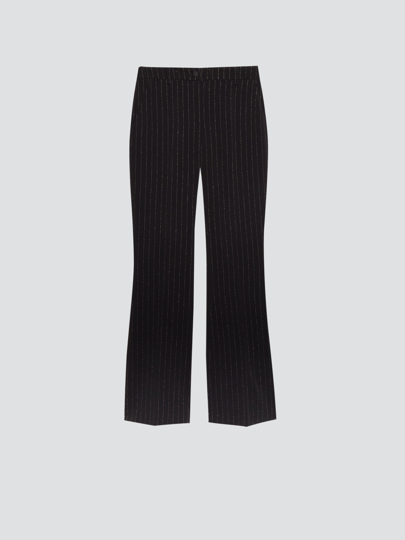 Pinstriped flared trousers image number 3