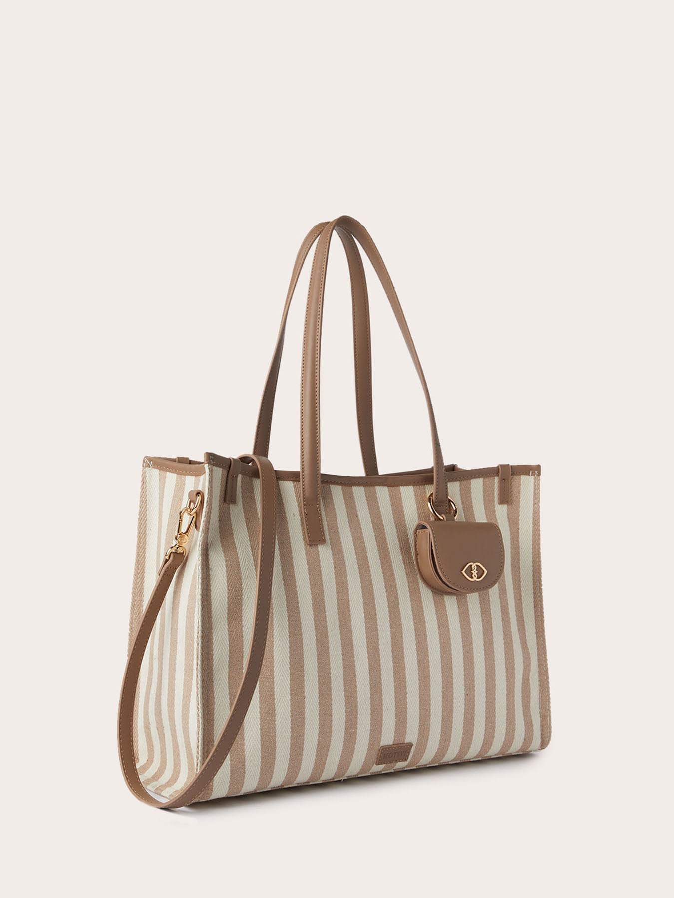 Shopping bag in canvas a righe image number 2