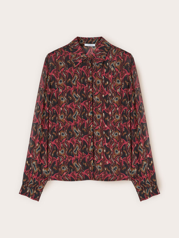 Fil coup&eacute; georgette shirt with print
