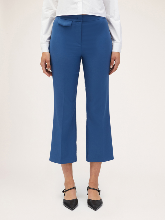 Motivi Pantaloni kick flare in poliviscosa Donna, Blu, Taglia 46
