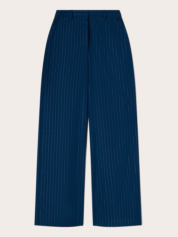 Pantaloni palazzo gessati lurex