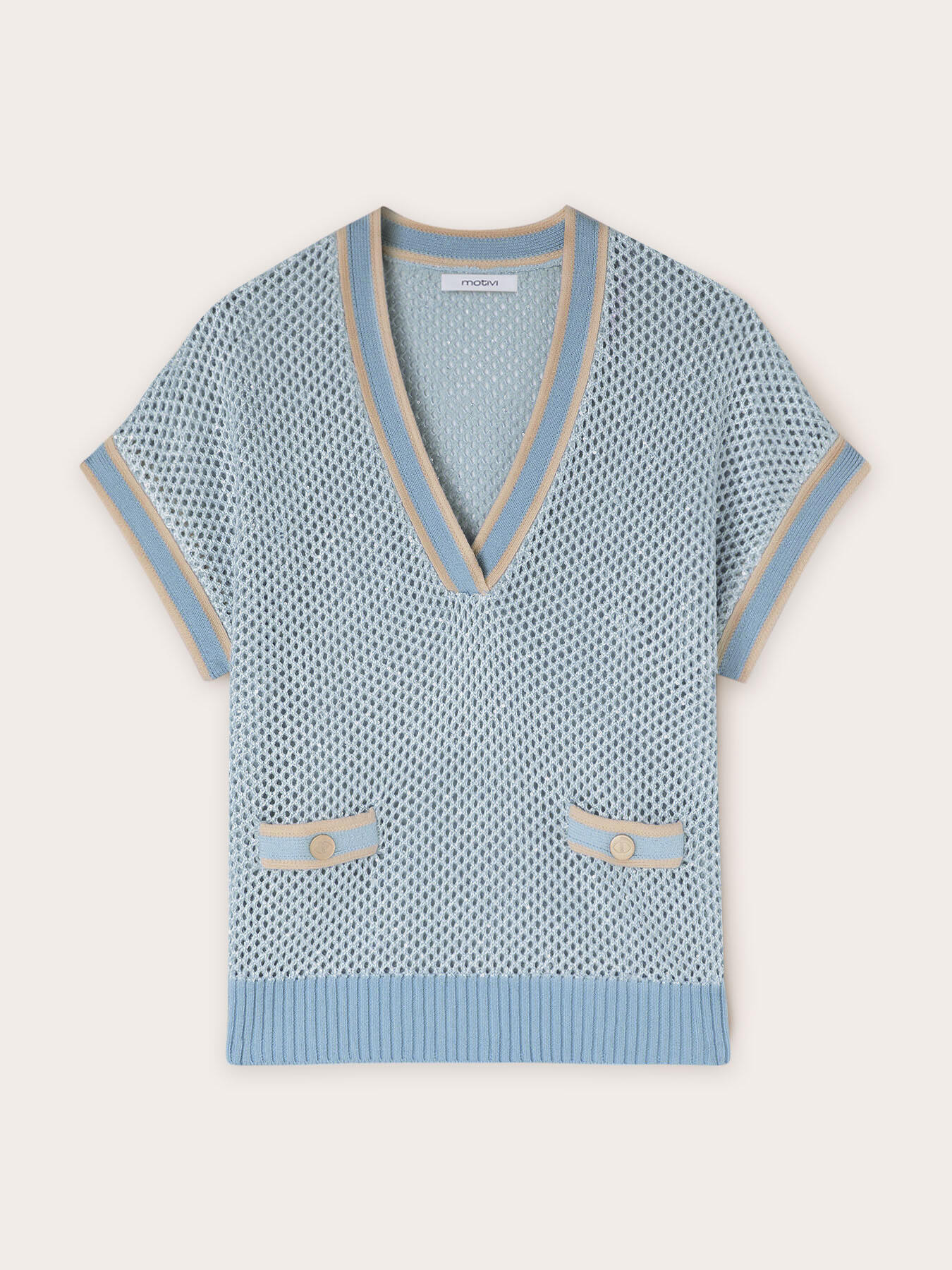 Maglia traforata con micro paillettes image number 4