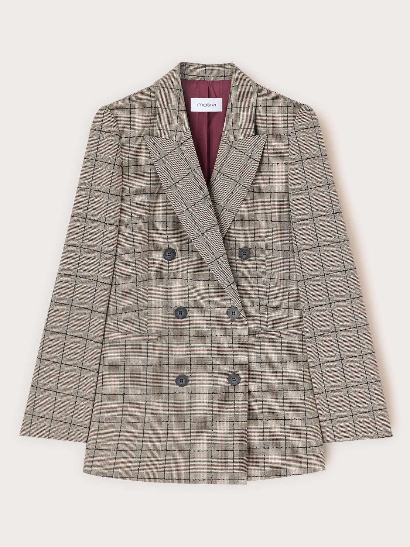 Structured Prince of Wales check blazer image number 4