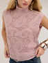 Turtleneck sweater with lace-effect knit image number 3