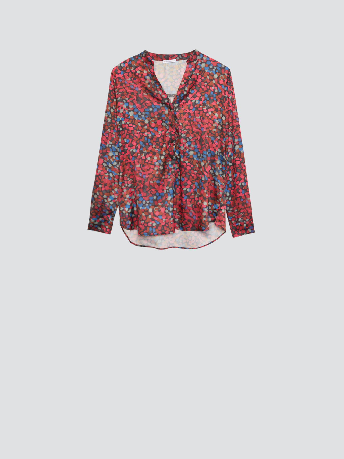 Bluse mit Henley-Ausschnitt in Punkteoptik image number 3