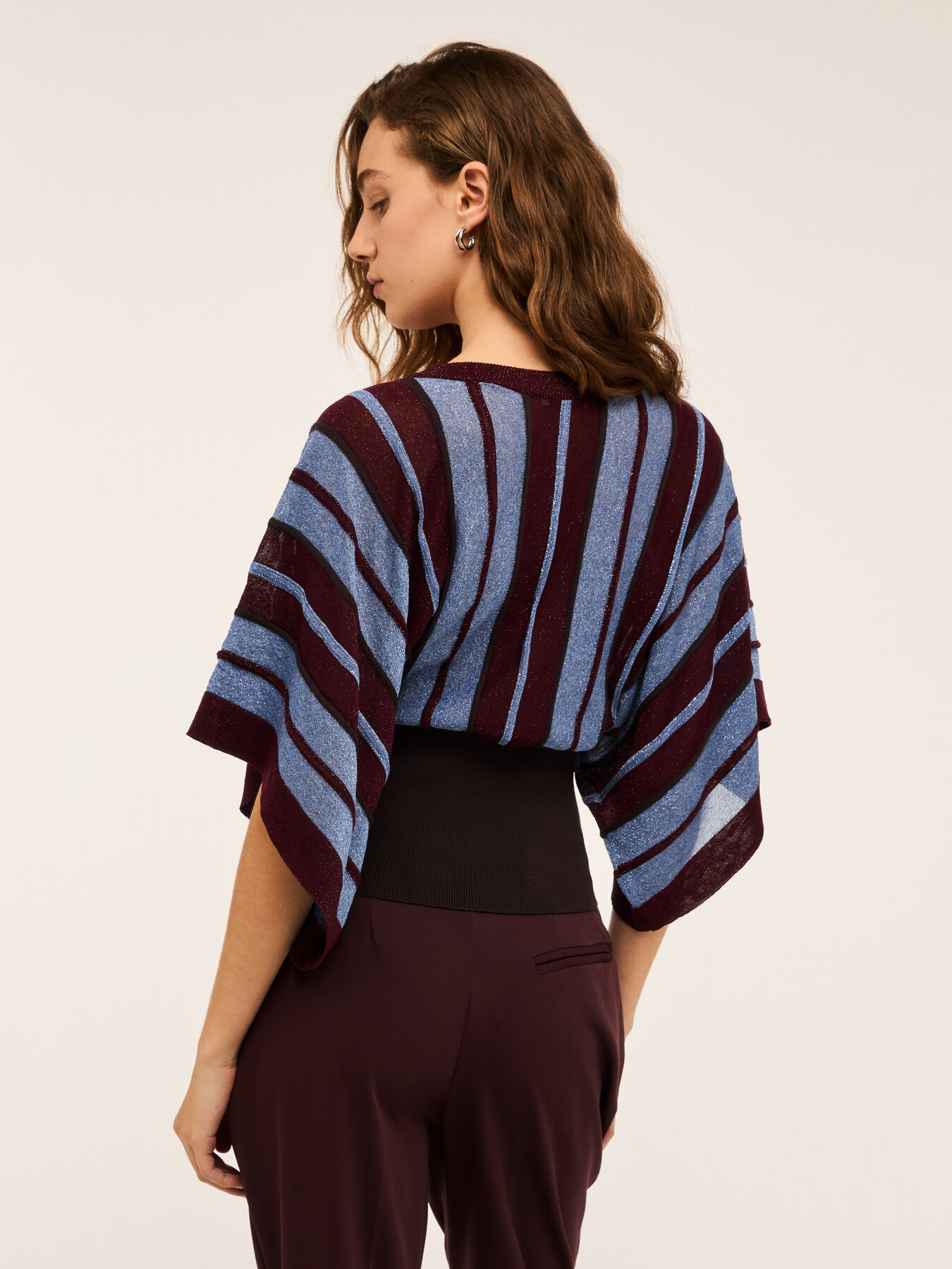 Striped lurex knit sweater