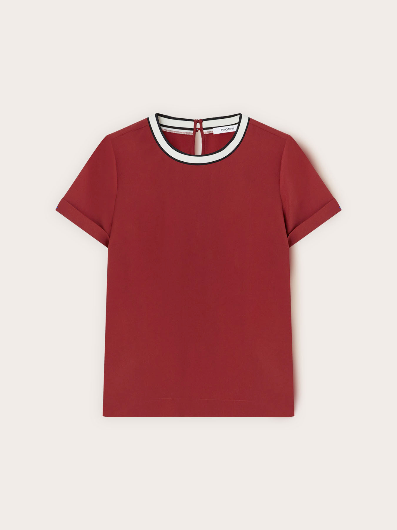 Blusa con bordo in maglia image number 4