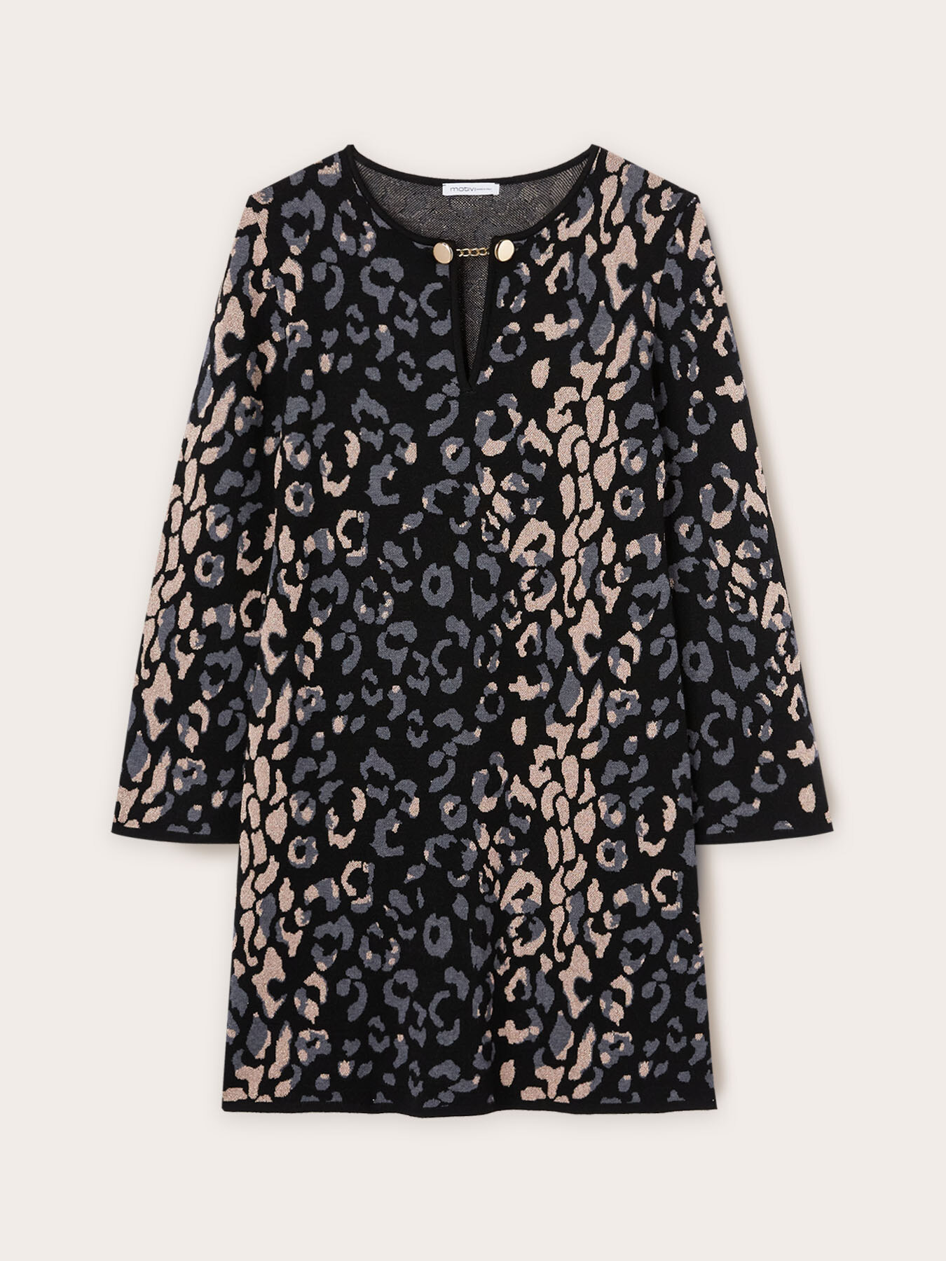 Robe évasée en tricot jacquard lurex image number 5