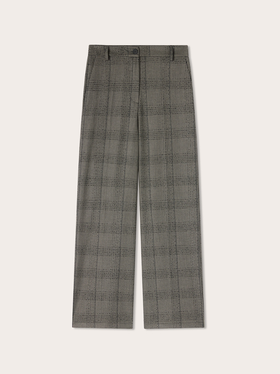 Checked wide-leg trousers