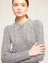 Cardigan in maglia a trecce con pietre crystal image number 2
