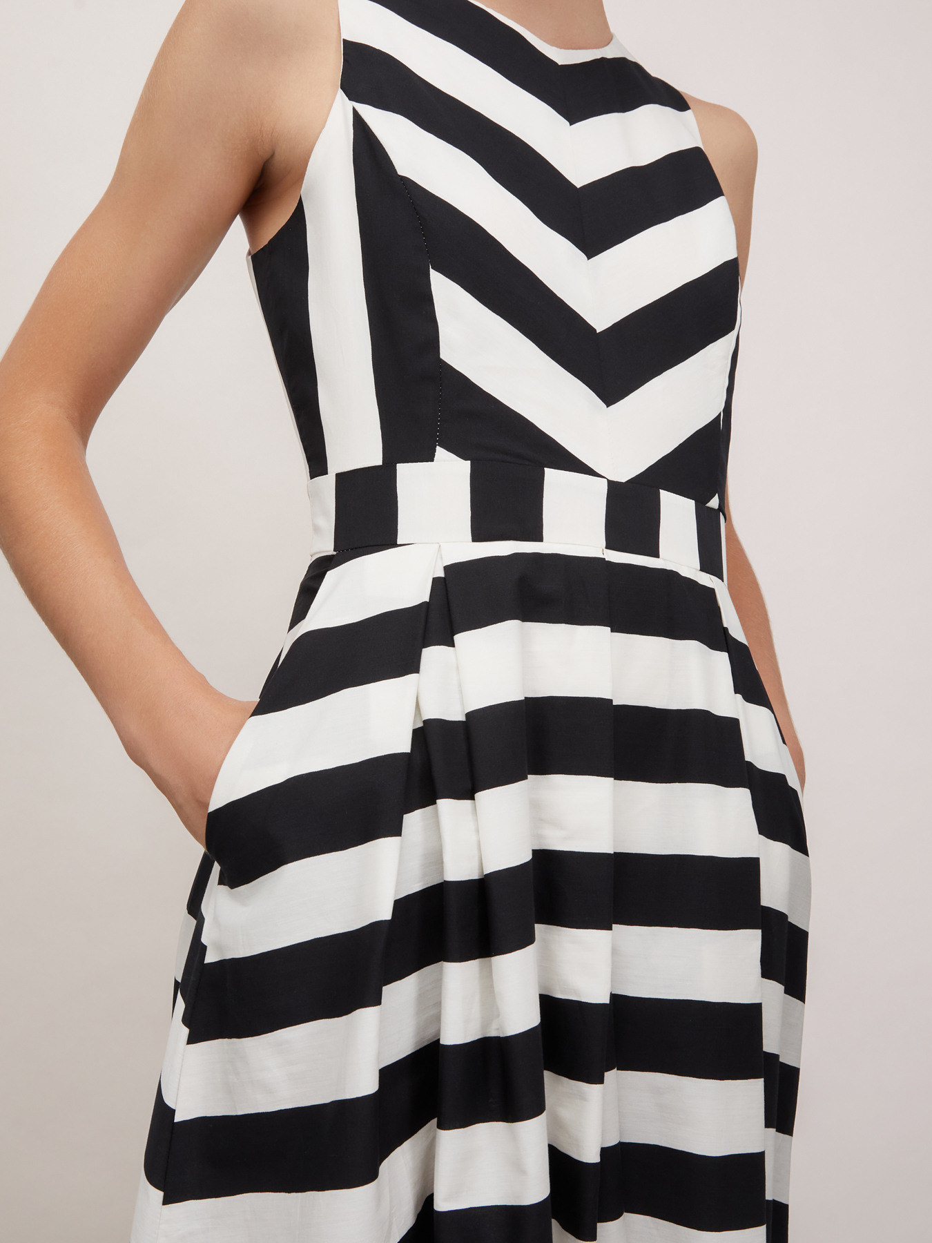 Rochie midi cu dungi image number 2