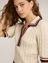 Cable knit viscose sweater with polo collar image number 3