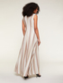 Striped long dress with torchon image number 1