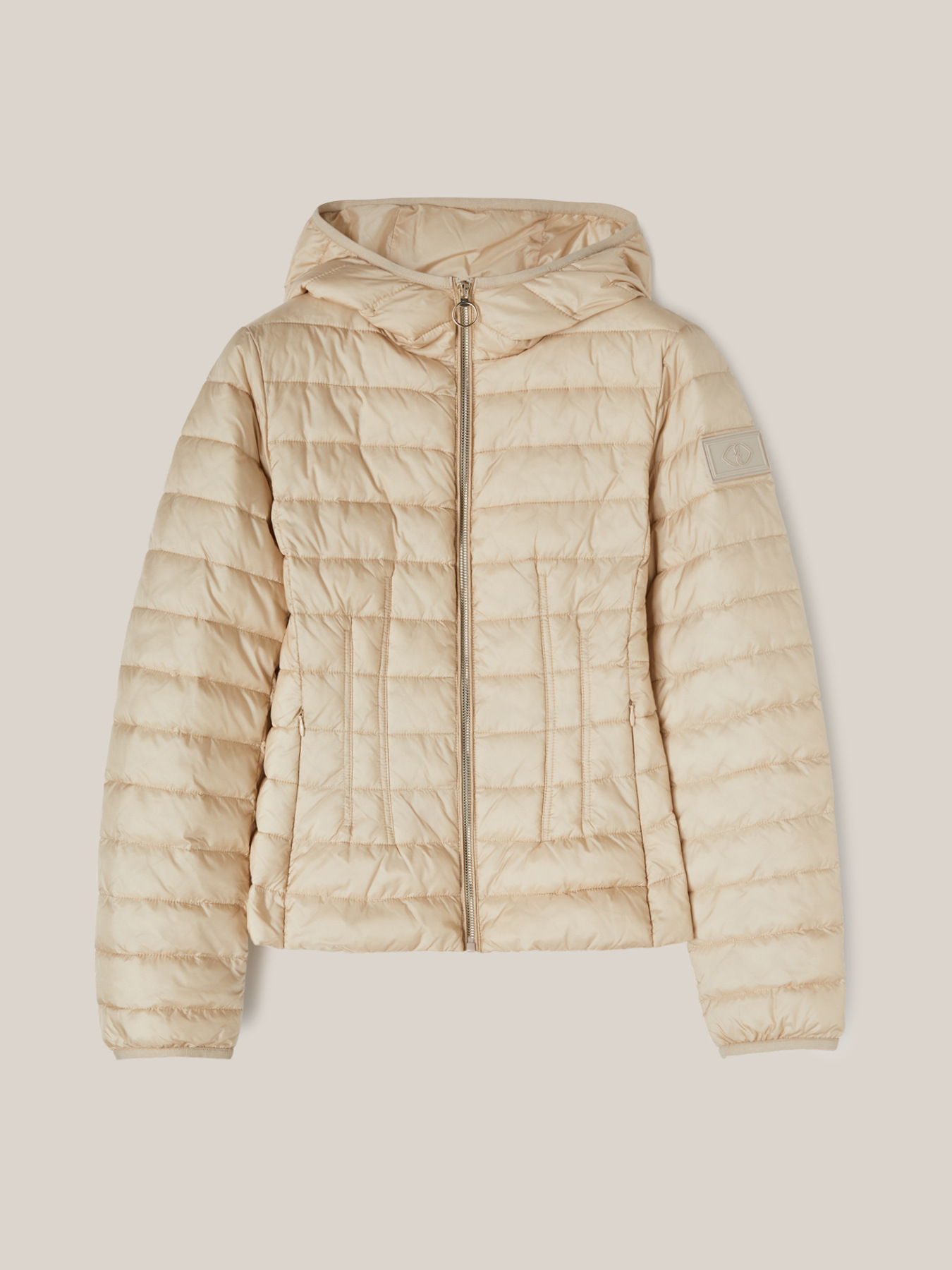 Fitted lightweight down jacket with hood image number 3