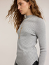Diagonal ribbed sweater with asymmetric hem image number 3