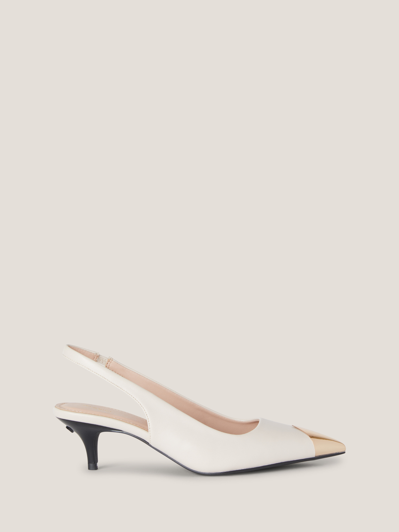 Décolleté slingback dettaglio in metal light gold image number 0
