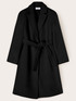 Manteau mi-long avec ceinture en laine m&eacute;lang&eacute;e image number 4