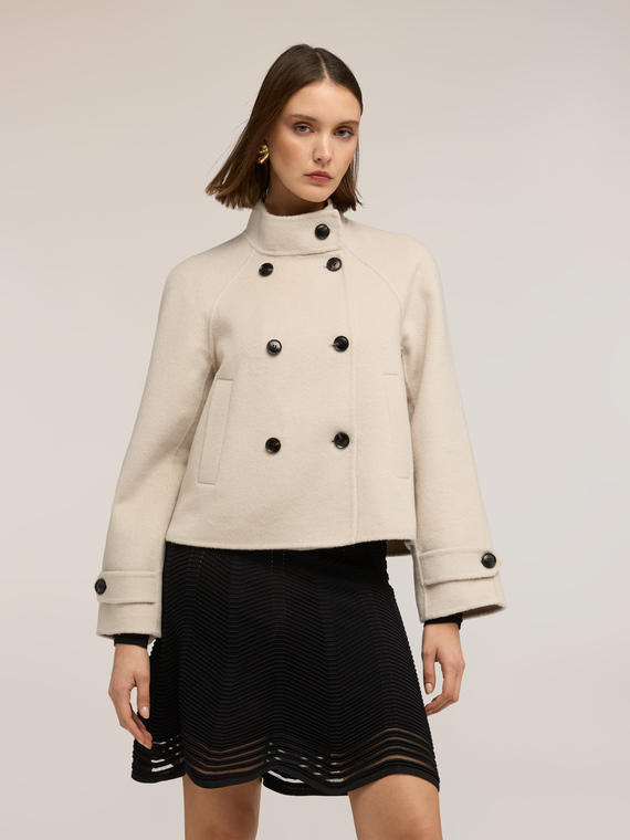 Double wool blend pea coat
