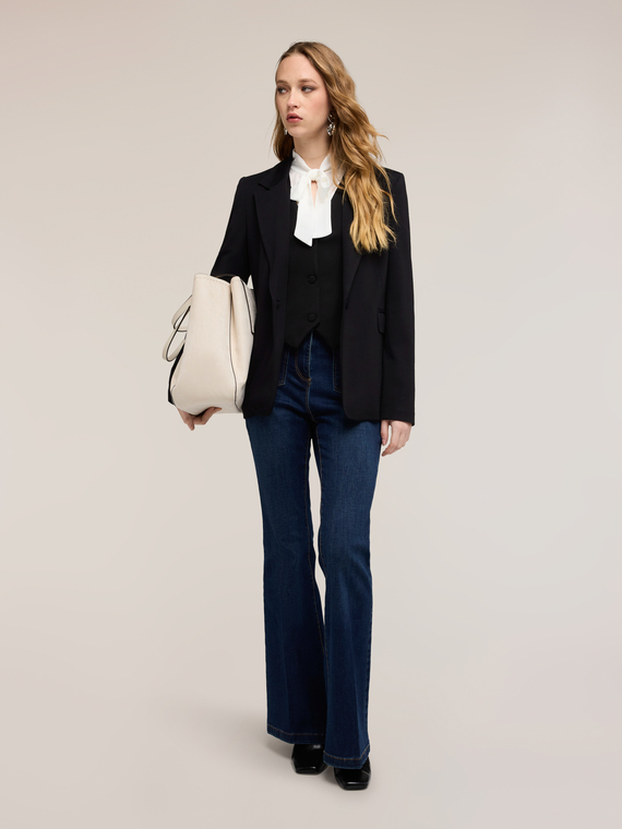 Einreihiger Blazer in Mail&auml;nder Rippe