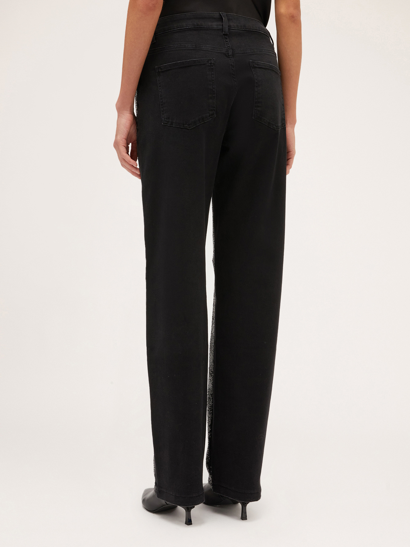 Full sequin wide jeans image number 1