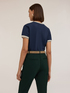 T-shirt con bordi in maglia image number 1